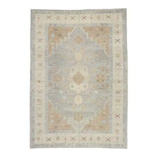 Neutral Turkish Oushak Rug, 09'01 X 12'10 For Sale