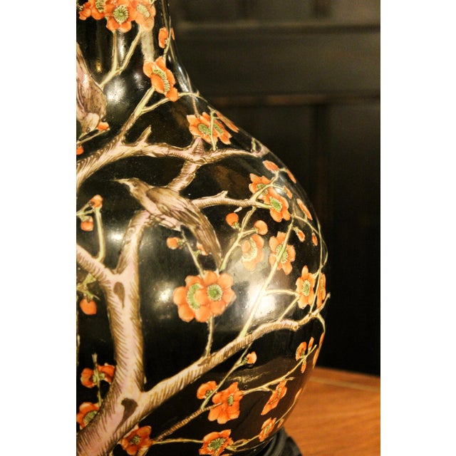 Japanese Porcelain Cherry Blossom Lamp, 1950s For Sale - Image 6 of 10