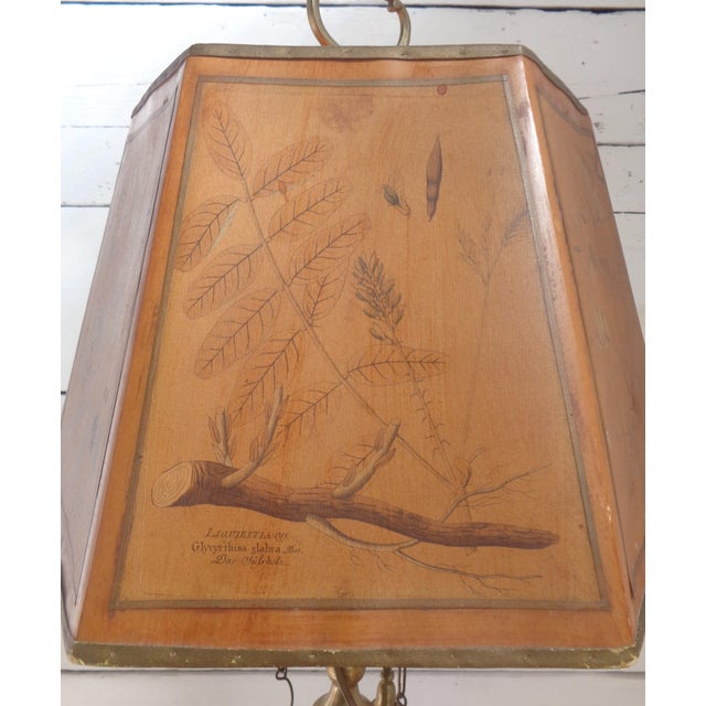 Bouillotte Table Lamp with Octagonal Hat in Printed Parchment, 1930s For Sale - Image 6 of 18
