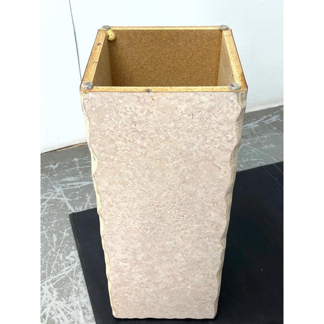 1970s Faux Stone Tall Square Column Display Pedestal For Sale - Image 9 of 9