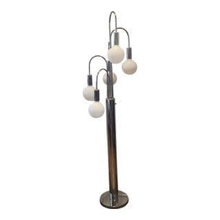1970s Sonneman Style Midcentury Chrome Waterfall Style Floor Lamp For Sale