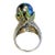 Bochic “Orient” Vintage South Sea Pearl & Fancy Blue Sapphires Ring Set 18K Gold For Sale