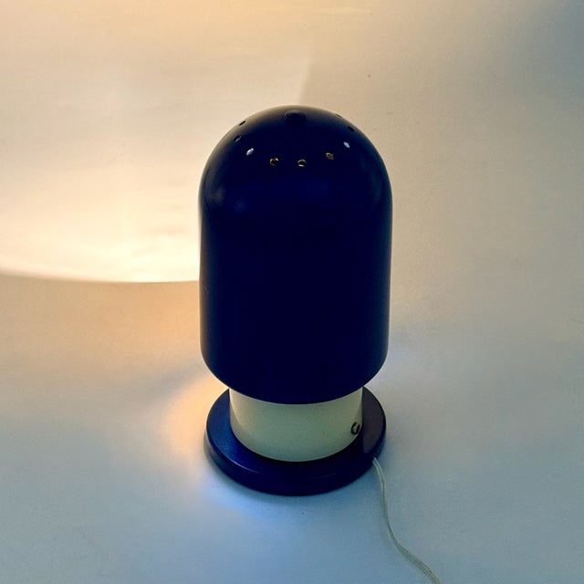 Space Age Blue Metal Eclipse Table Lamp, Italy, 1960s For Sale - Image 10 of 17