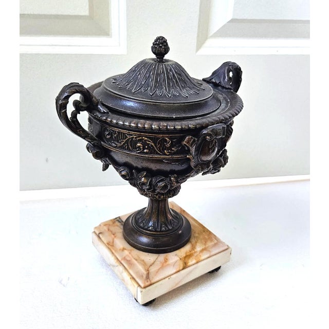 Enhance your mantel, library, or entry console with this striking Neoclassical lidded urn, designed in the spirit of the...