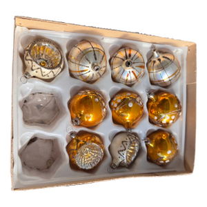 Vintage European Mercury Glass Christmas Ornaments- Set of 10