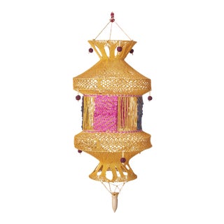 Boho Chic Handmade Mustard Lantern For Sale