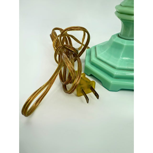 Vintage Jadeite 3 Arm Table Lamp For Sale - Image 15 of 15