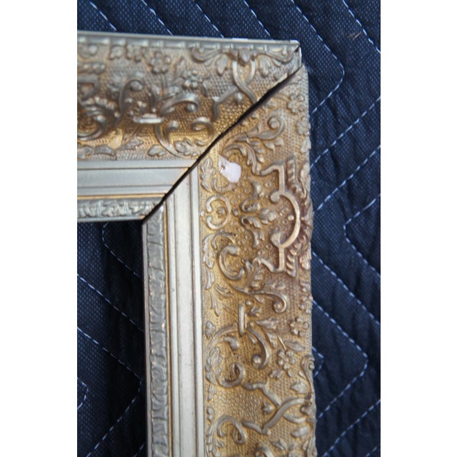 Gold Antique Victorian Moreno Gold Gilt Carved Foliate Picture Oil Painting Frame For Sale - Image 8 of 9
