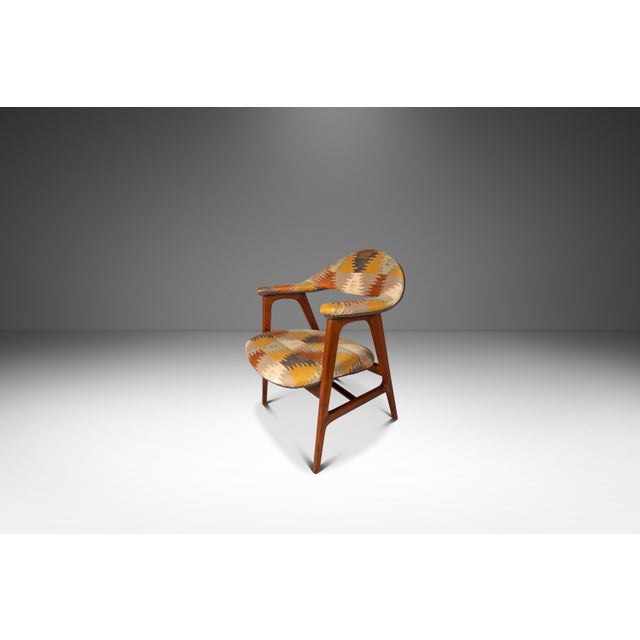 Brown Set of Two (2) Mid-Century Danish Modern Armchairs in Teak W/ Bespoke Fabric by Erik Kirkegaard for Høng Stolefabrik, Denmark, C. 1950's For Sale - Image 8 of 18