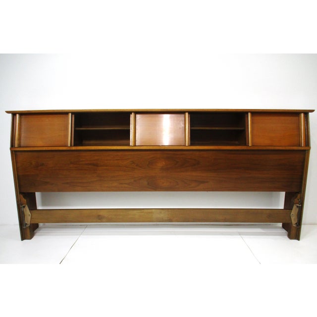 King Mid Century Walnut Headboard by Dixie Furniture For Sale - Image 16 of 16
