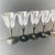 Vintage Set Kristalunie Maastricht Campanula Liqueur Glasses Black Foot Iridescent by Willem Rozendaal, 1930s, Set of 5 For Sale - Image 5 of 7