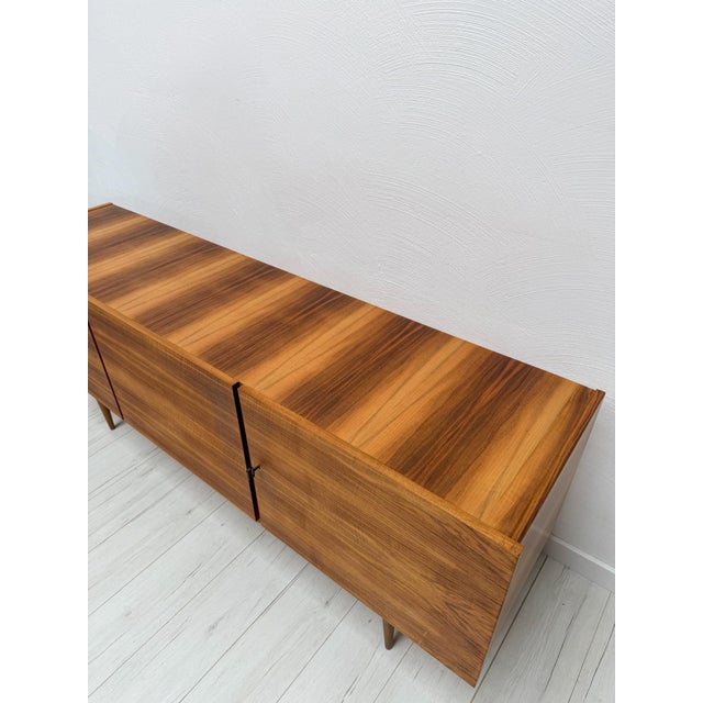 Brown Vintage German Walnut Sideboard, 1960s For Sale - Image 8 of 11