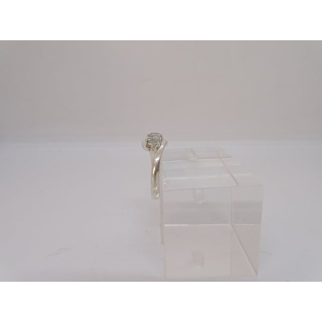 Metal Trilogy Ring with Aquamarine in 925 Sterling Silver, 2010s For Sale - Image 7 of 18