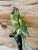 Late 20th Century Late 20th Century Coastal Tropical Bronze Hand Painted Parrot Statues on Marble Bases-Pair For Sale - Image 5 of 12