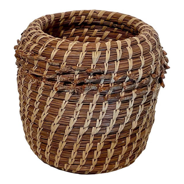 Small Decorative Basket With Unique Accents For Sale