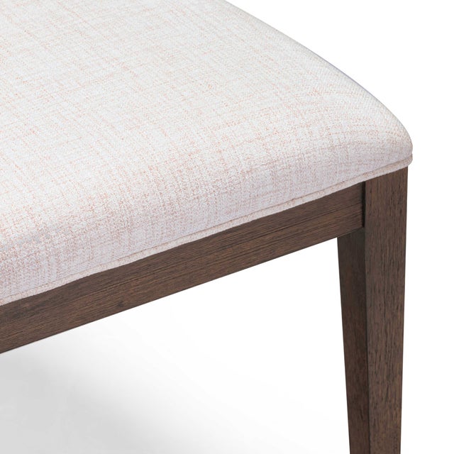 Wood Mila Dark Brown and Beige Performance Fabric Side Chair, Set of 2 For Sale - Image 7 of 9