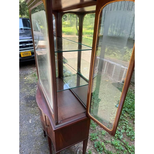 Pair of Vintage George III Carved Mahogany and Satinwood Inlaid Display Cabinets For Sale - Image 11 of 17
