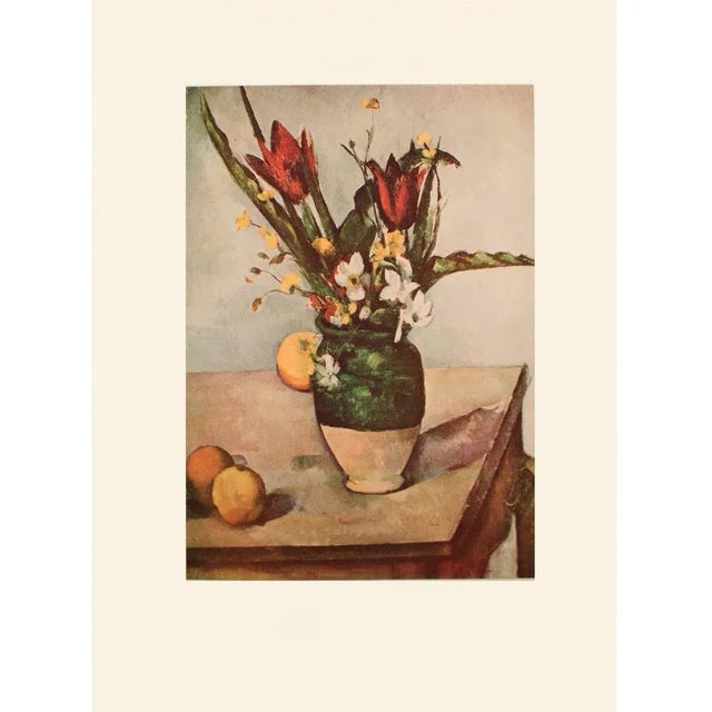 1950s 1950s After Paul Cezanne "Tulips and Apples", 1st Edition Cottage Style Photogravure For Sale - Image 5 of 6