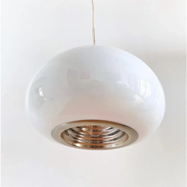 Mid-Century Italian Black and White Pendant Light by Achille and Pier Giacomo Castiglioni for Flos, 1965 For Sale - Image 10 of 15