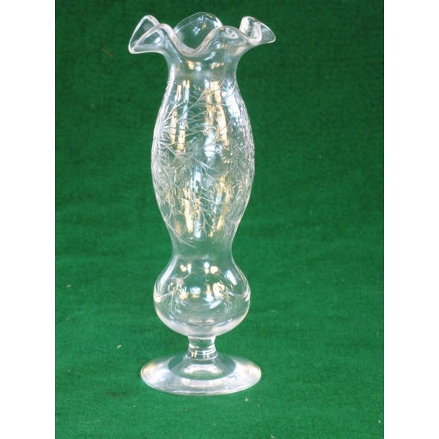 Antique Vase Webb Engraved Cut Glass Art Nouveau 1850-1899 For Sale - Image 6 of 9