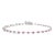 18k White Gold Round Ruby Modern Tennis Bracelet by VRJewels For Sale