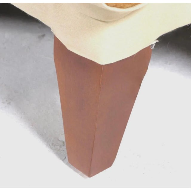 Wood Tall Channel Back and Skirted Art Deco Sofa In Camel Velvet. For Sale - Image 7 of 9