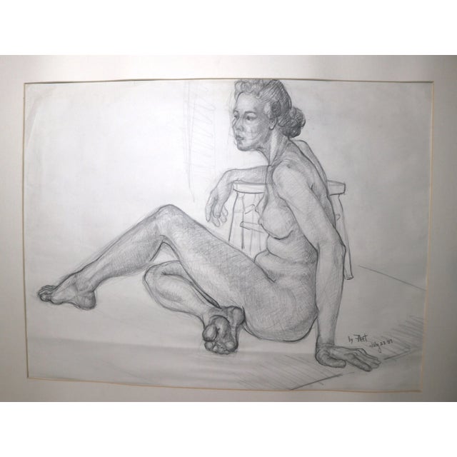 Up for sale is a wonderful antique original Nude pencil drawing done by Fleet 1937. It's drawn with a realistic approach...