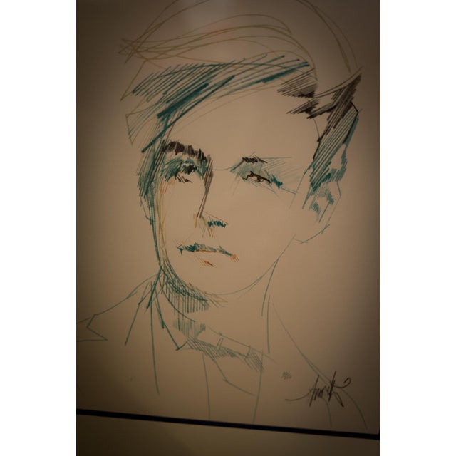 Raymond Moretti, Portrait, 1960s, Lithograph, in Very Good conditions. Designed 1960 to 1969