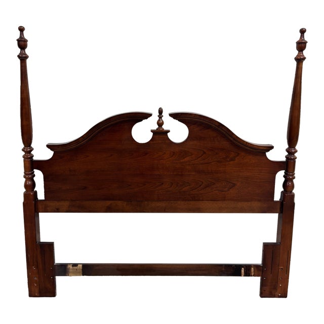 Vintage Queen or Full Size Convertible Chippendale Style Poster Headboard For Sale