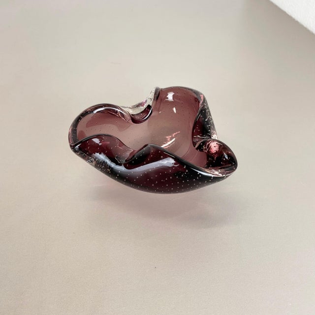Large Pink Murano Bubble Glass Ashtray, Italy, 1970s For Sale - Image 4 of 18