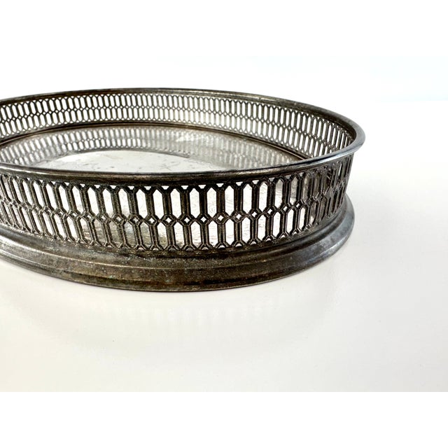 Hollywood Regency Vintage Italian Silverplate Pierced Gallery Tray by Wil For Sale - Image 3 of 10
