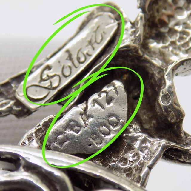 1980s Vintage Italian Handmade Genuine Silver & Glass Purse Magnifier With Hallmarked Angel Handle For Sale - Image 5 of 10