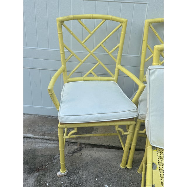 1960s Phyllis Morris for Kessler Faux Bamboo Patio Chairs - Set of 6 For Sale - Image 15 of 17