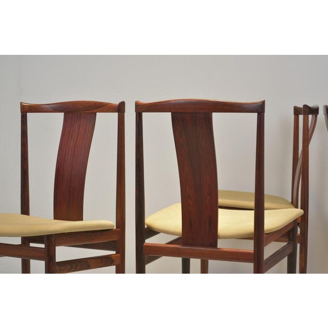 Chairs in Pau Ferro Veneer by Henning Sorensen for Danex, 1960s, Set of 4 For Sale - Image 9 of 11