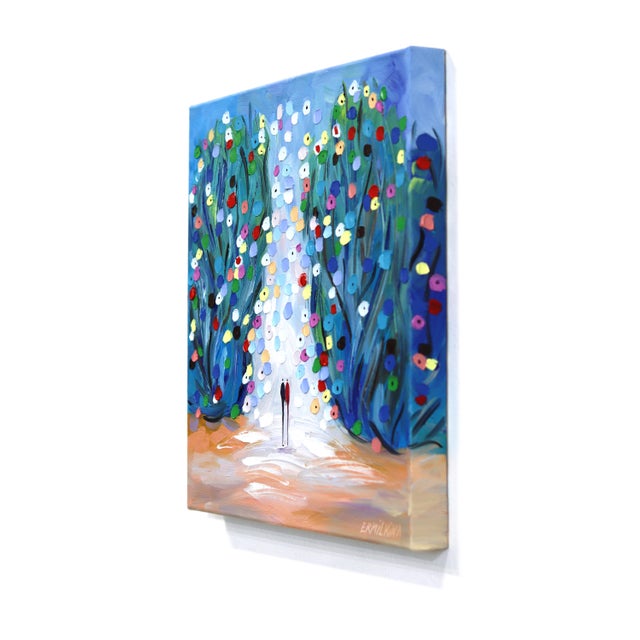 Contemporary Secret Date - Original Figurative Textured Impasto Oil Painting on Canvas by Ekaterina Ermilkina For Sale - Image 3 of 8