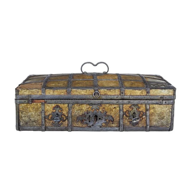Late 18th Century Scandinavian Metal Bound Box For Sale - Image 10 of 11