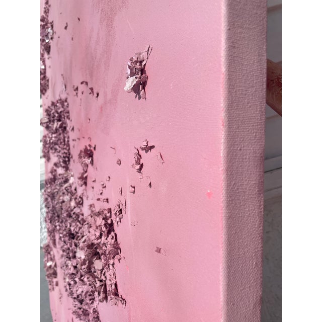 Dimensional Textured Abstract Painting in Dusty Rose by Covet Studio For Sale - Image 14 of 15