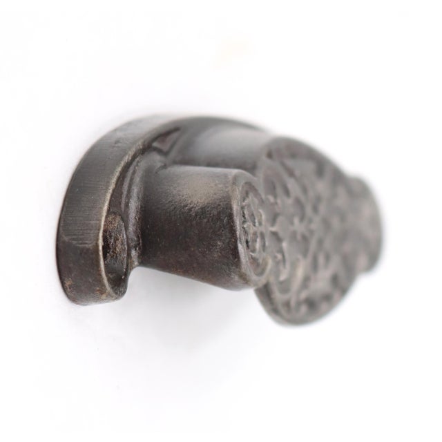 Mid 20th Century Pair of Antique 4 In. Cast Iron Victorian Bin Pulls For Sale - Image 5 of 5