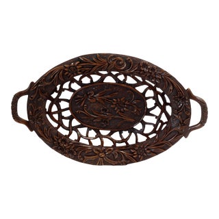 Antique Carved Black Forest Bowl For Sale