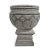Vintage carved outdoor lava stone planter bowl. Dark grey patina with carved designs. Base and bowl can be separated for...