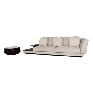 Grand Suite Fabric Sofa Set in Cream Leather from Walter Knoll, Set of 2 For Sale