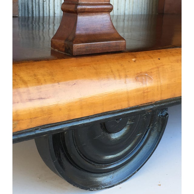 Wood 1830s French Empire Marquetry Console Table in Rosewood and Maple For Sale - Image 7 of 13