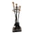 Black Iron and Polished Brass Neoclassical Fireplace Grooming Tools - Set of 5 For Sale