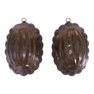 Vintage Small Copper Oval Kitchen Mold Set of 2 For Sale