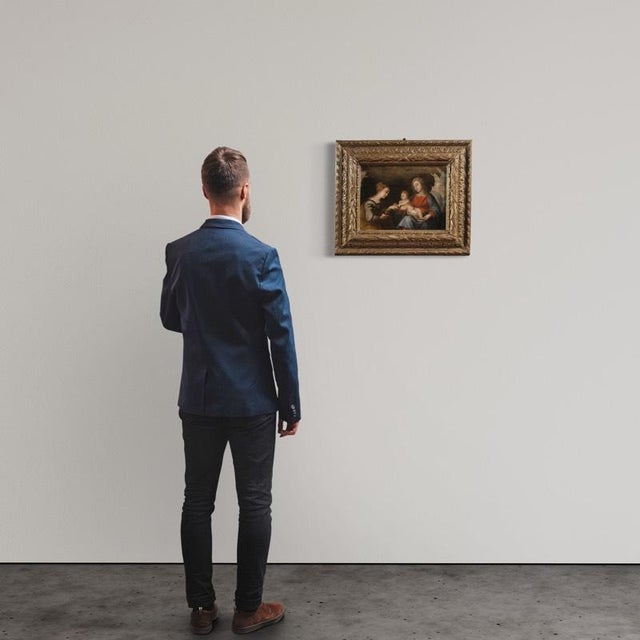 Mystical Marriage of Saint Catherine of Alexandria, 1630, Oil on Panel, Framed For Sale - Image 3 of 16