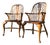 Pair of Antique English Windsor Armchairs With Cabriole Legs & Hand Carved Splat – Beautiful Patina For Sale