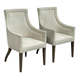 Custom Design Slope Arm Chairs, Pair For Sale