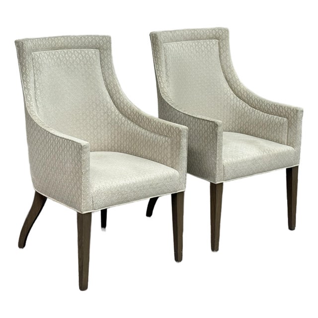 Custom Design Slope Arm Chairs, Pair For Sale