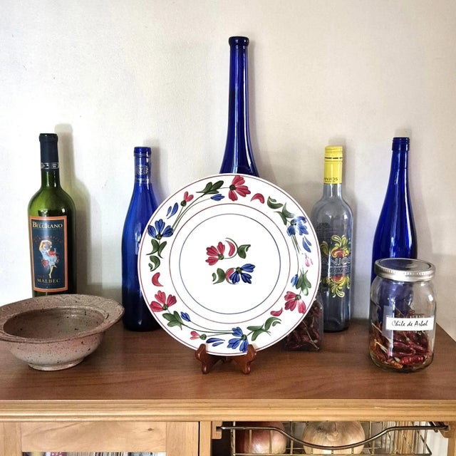 1940s Hand Painted Vintage Blue Ridge Plate: "Tumbling Petals" From Southern Potteries Usa For Sale - Image 14 of 14