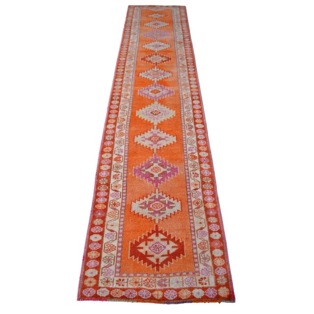 1970s Vintage Hand Knotted Kurdish Tribal Runner For Sale - Image 5 of 11